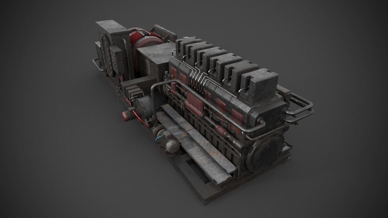 Diesel-generator steam engine 3D model_8