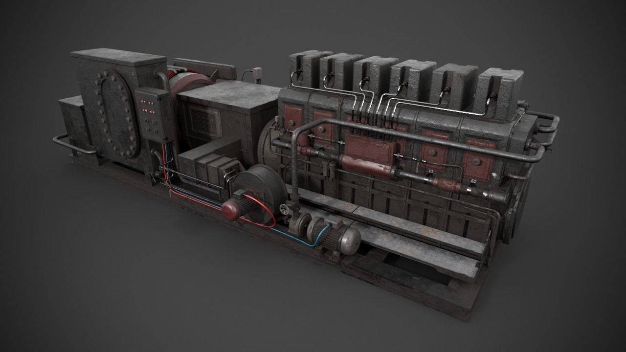 Diesel-generator steam engine 3D model_7