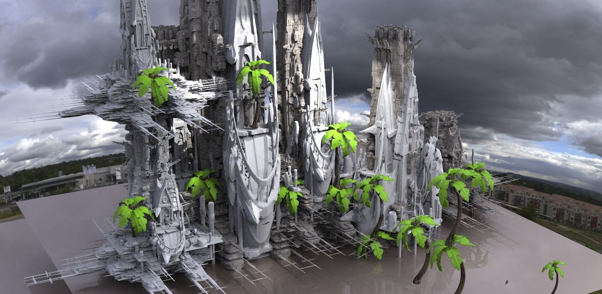 Shaman Island beach Towers Kit bash  3D model_2