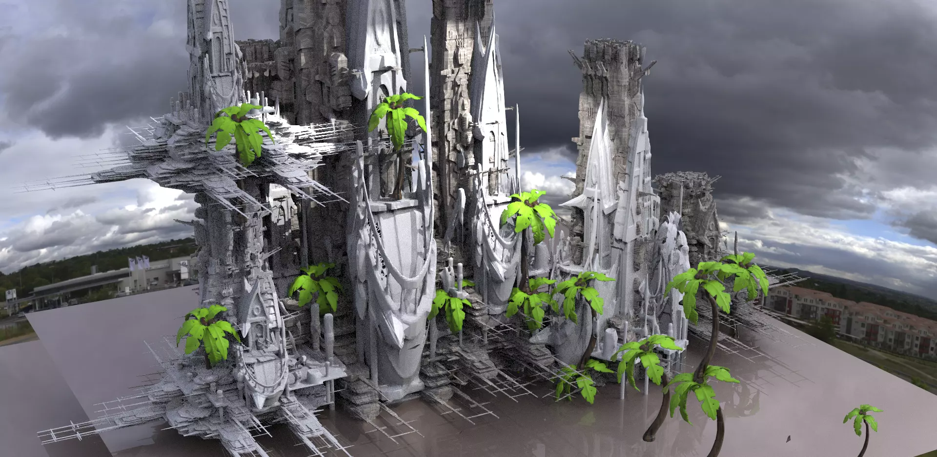 Shaman Island beach Towers Kit bash  3D model_0