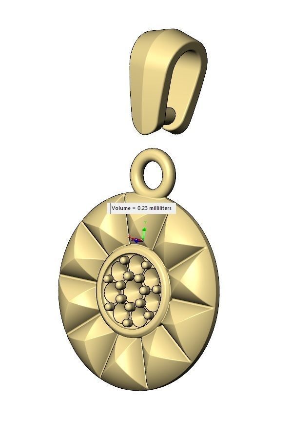 Diamond cluster stud halo pendant with bail 3D print model_13