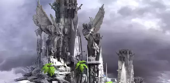 Tribal City Island beach Towers Kit bash 2 