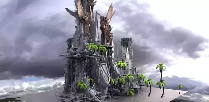 Tribal City Island beach Towers Kit bash 3 