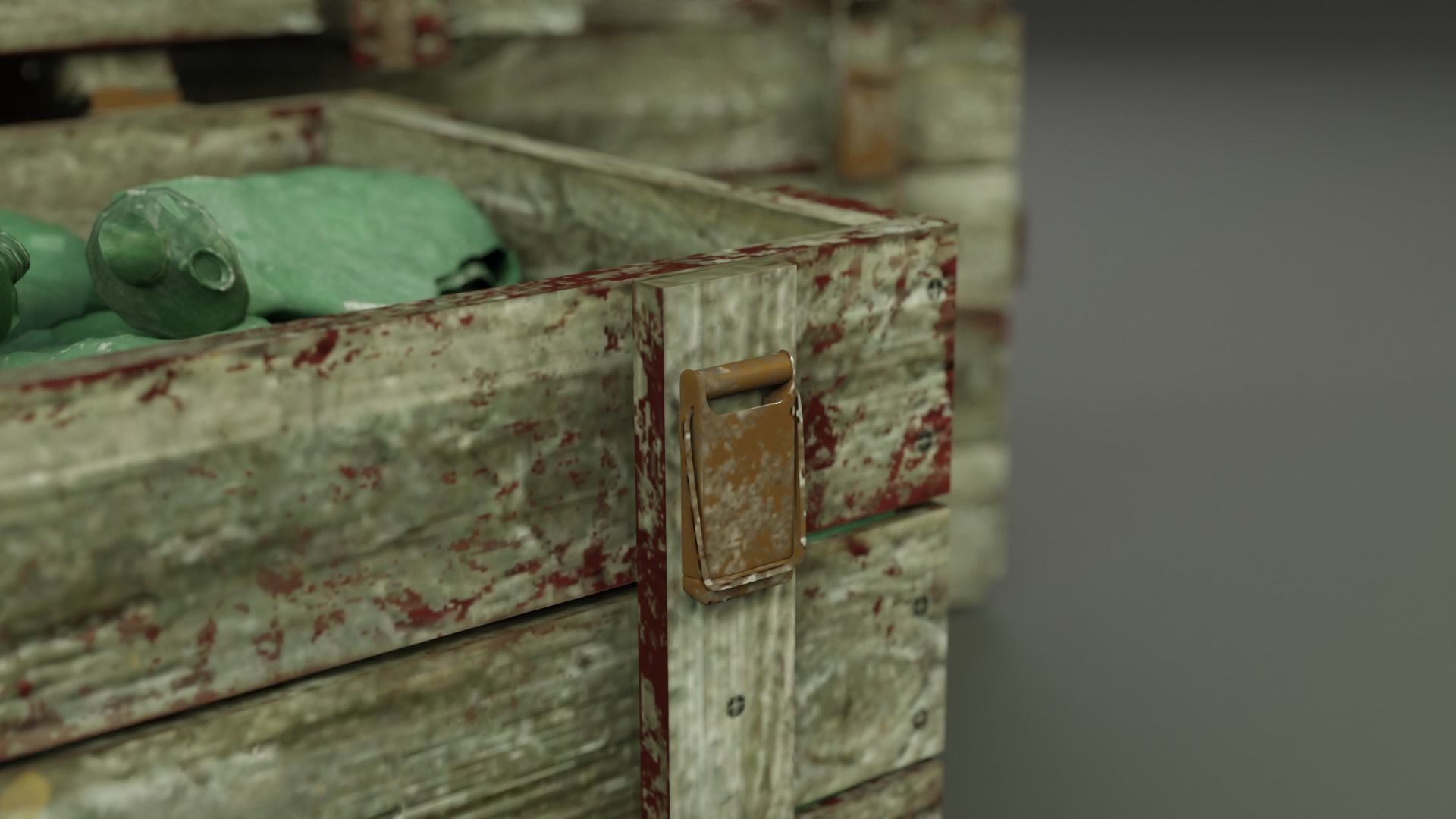 Crate with Gas masks 3D model_1