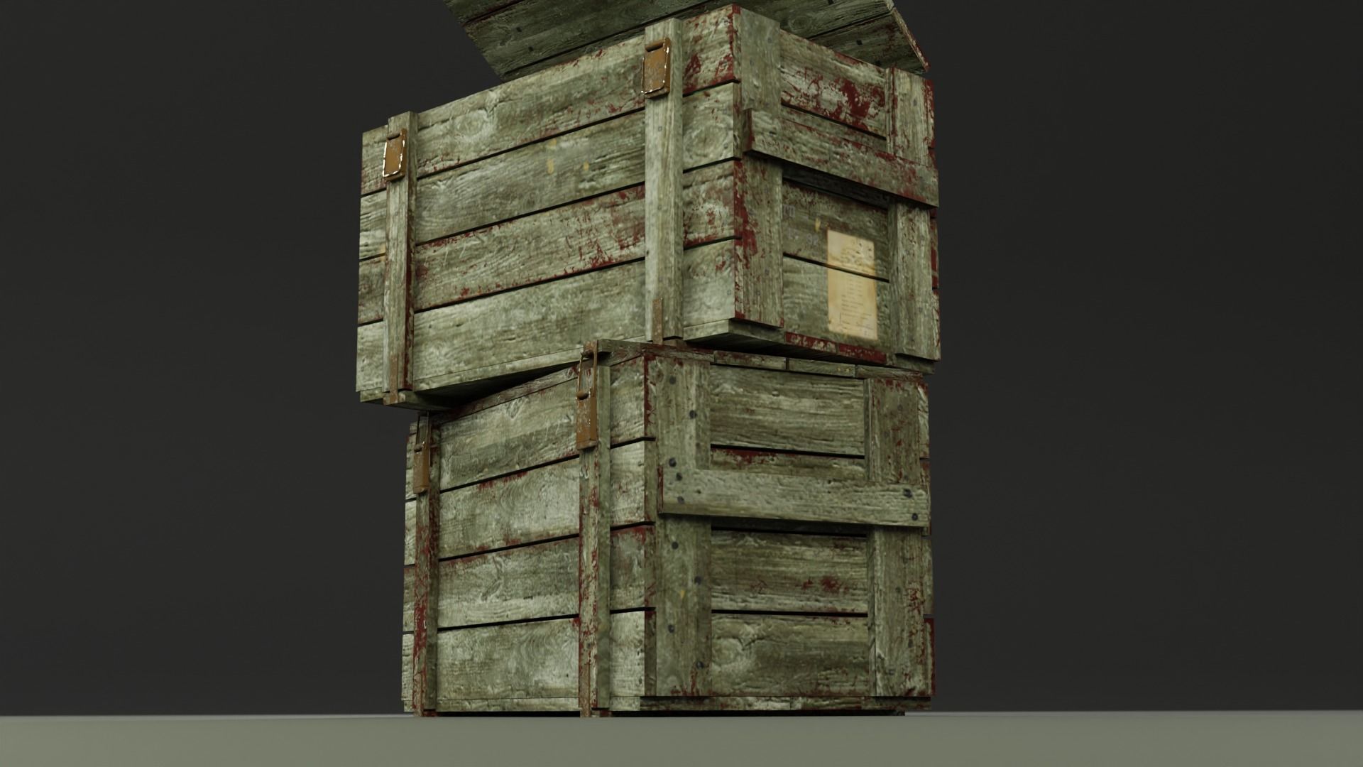 Crate with Gas masks 3D model_6