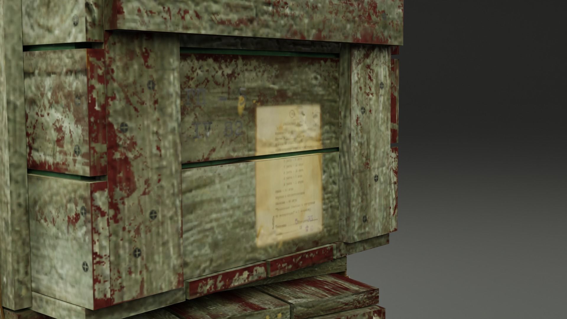 Crate with Gas masks 3D model_8