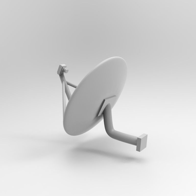 Satellite Dish Parabolic antenna 2 TYPES - 1-35 scale accessory 3D print model_17