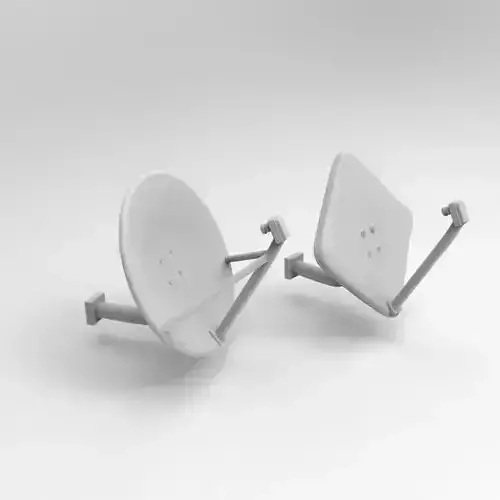 Satellite Dish Parabolic antenna 2 TYPES - 1-35 scale accessory 3D print model