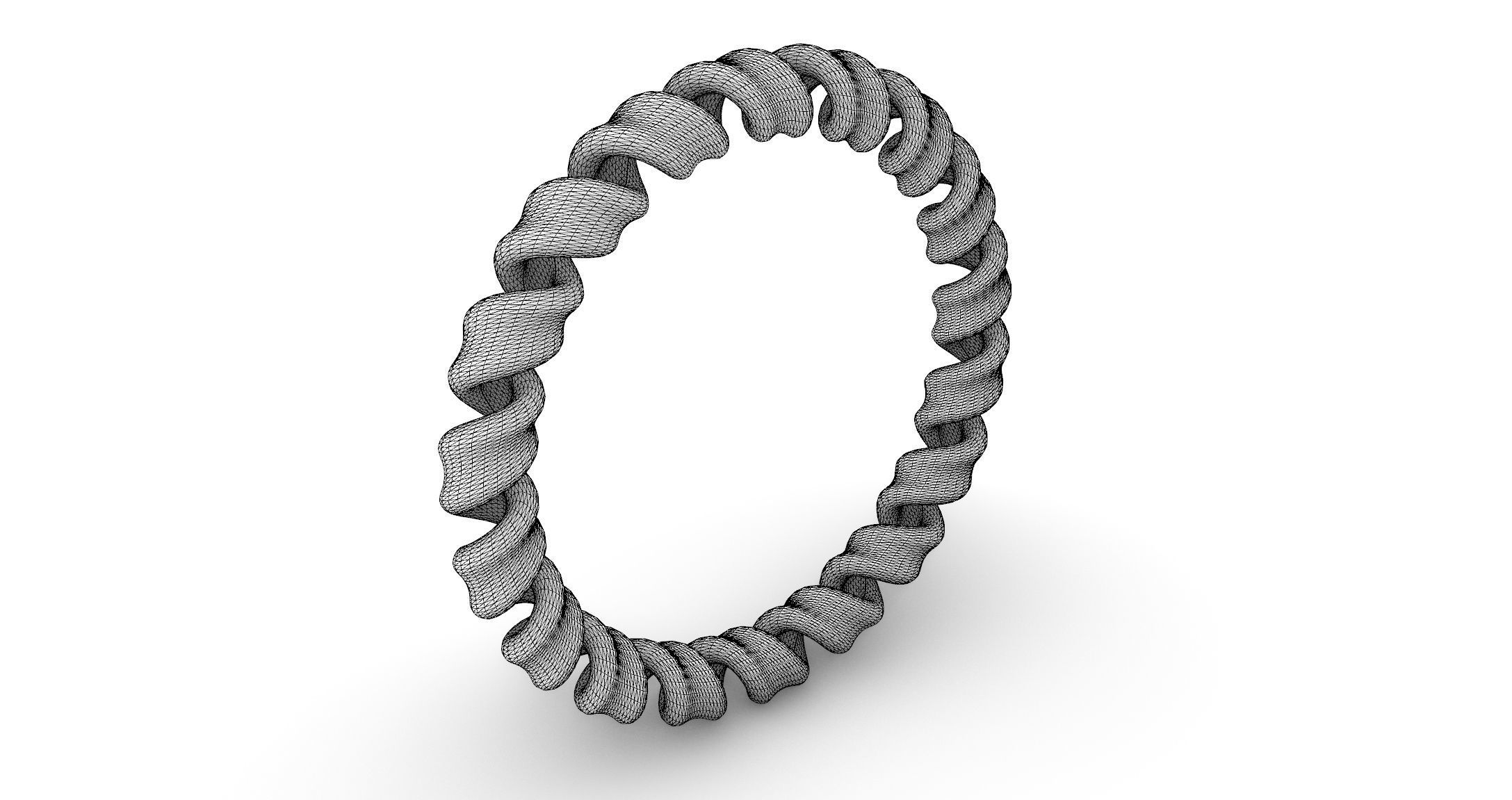 Spiral Cable Ring 3D print model_2