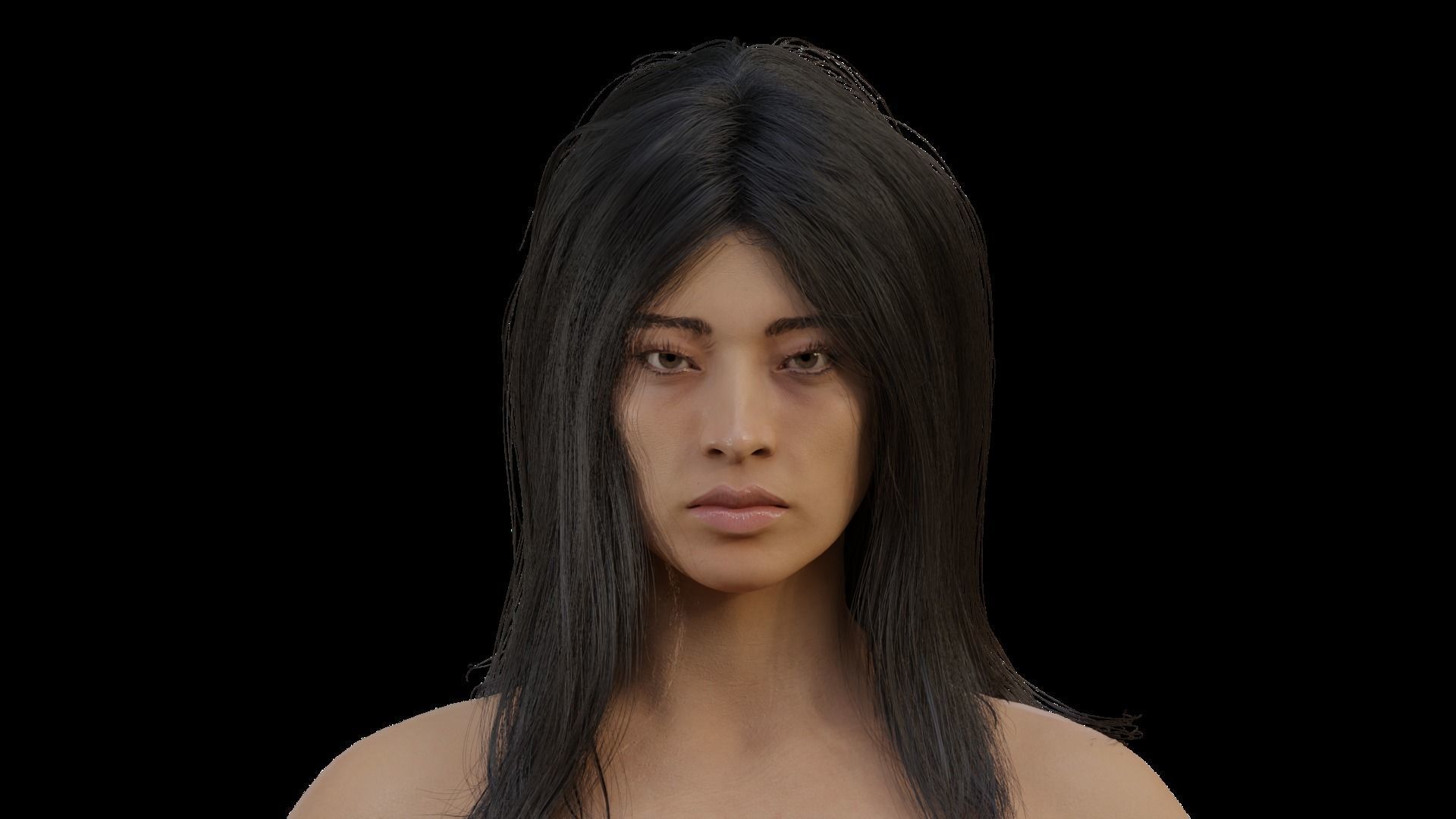 Nixa Blender Realistic Female Character 3D model_3