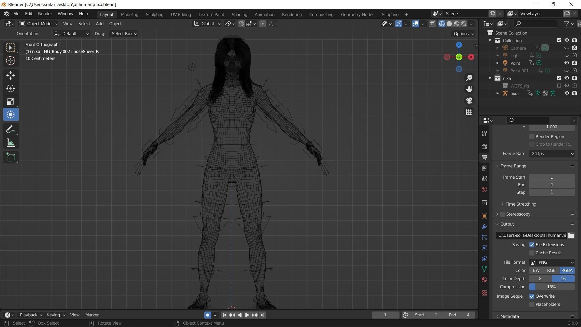 Nixa Blender Realistic Female Character 3D model_2