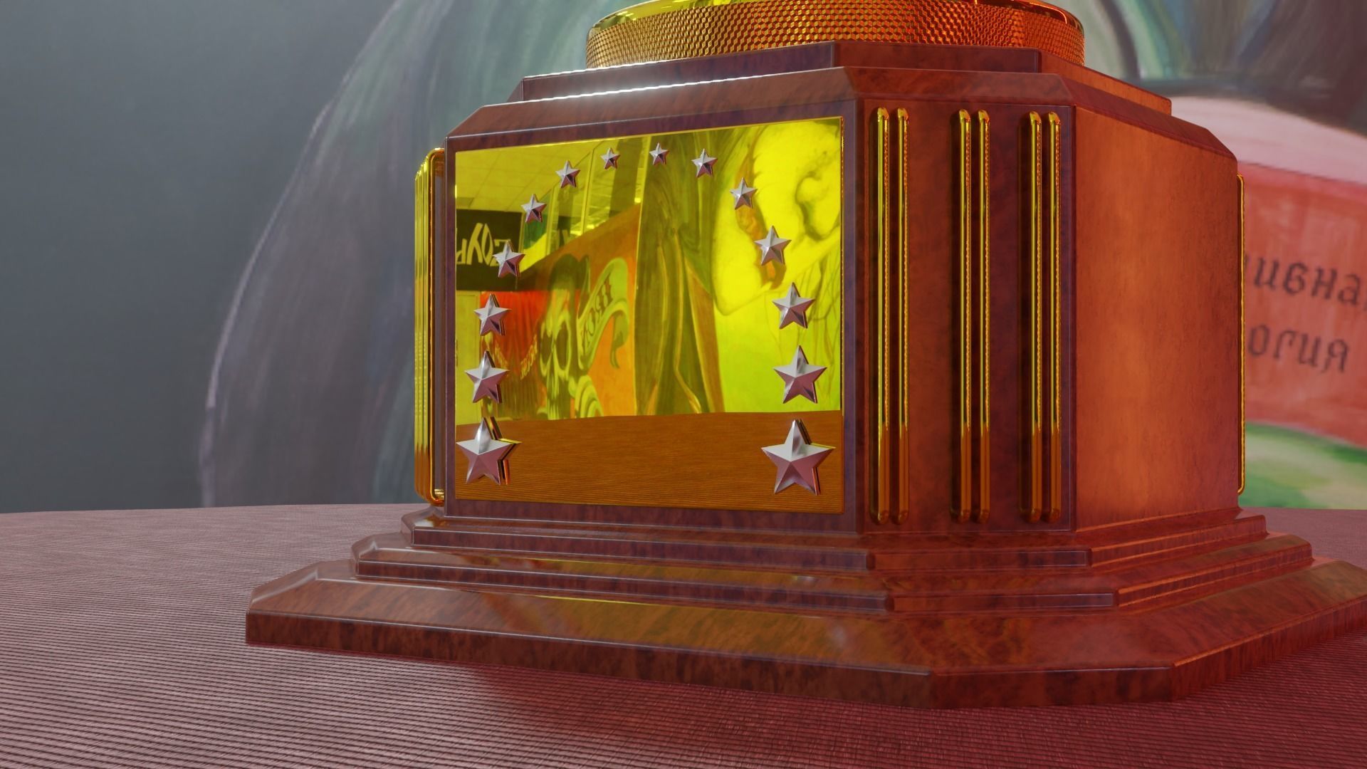 Golden Trophy cup 3D model 3D model_1