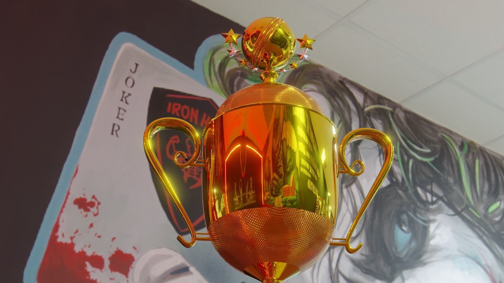 Golden Trophy cup 3D model 3D model_5
