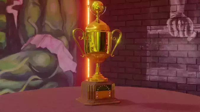 Golden Trophy cup 3D model 3D model