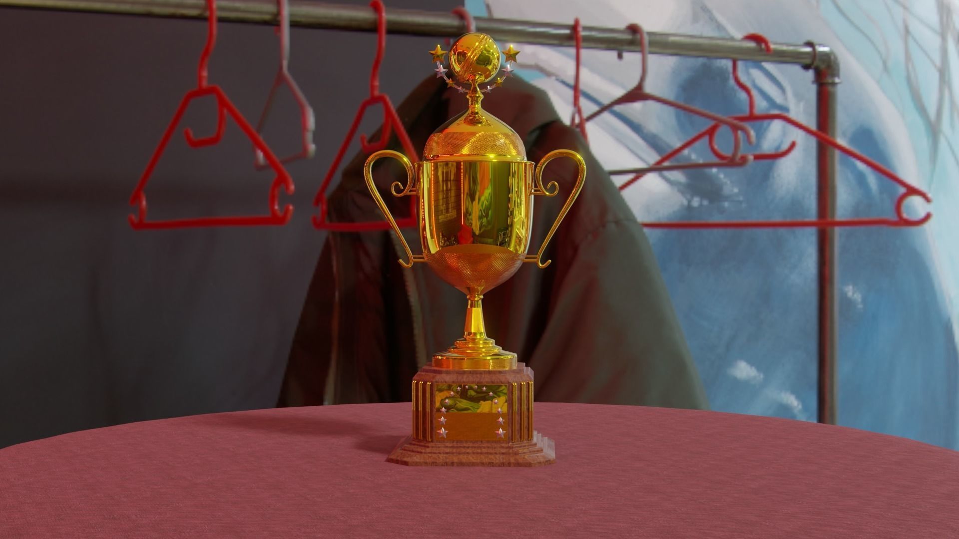 Golden Trophy cup 3D model 3D model_4