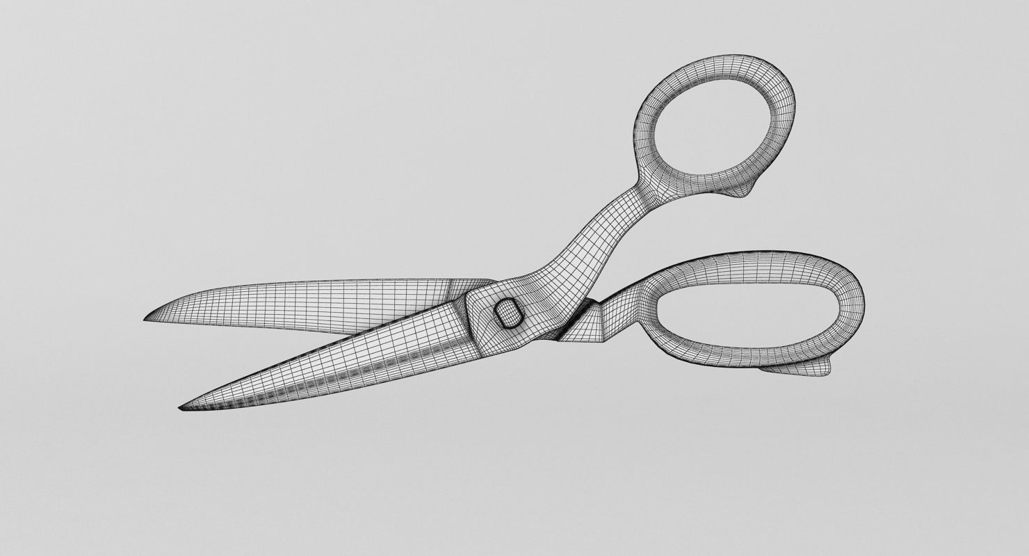Scissors pair of 3D model_7