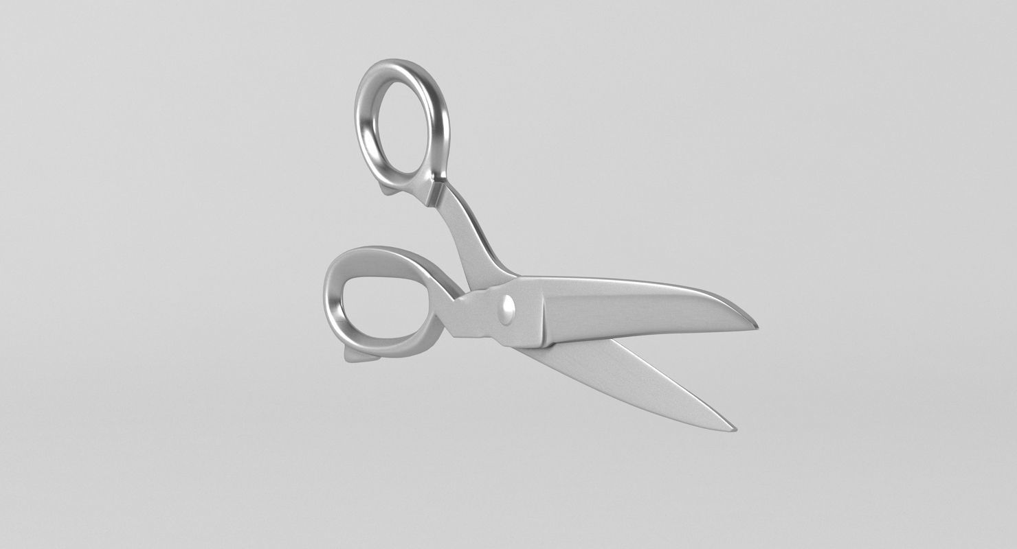 Scissors pair of 3D model_8