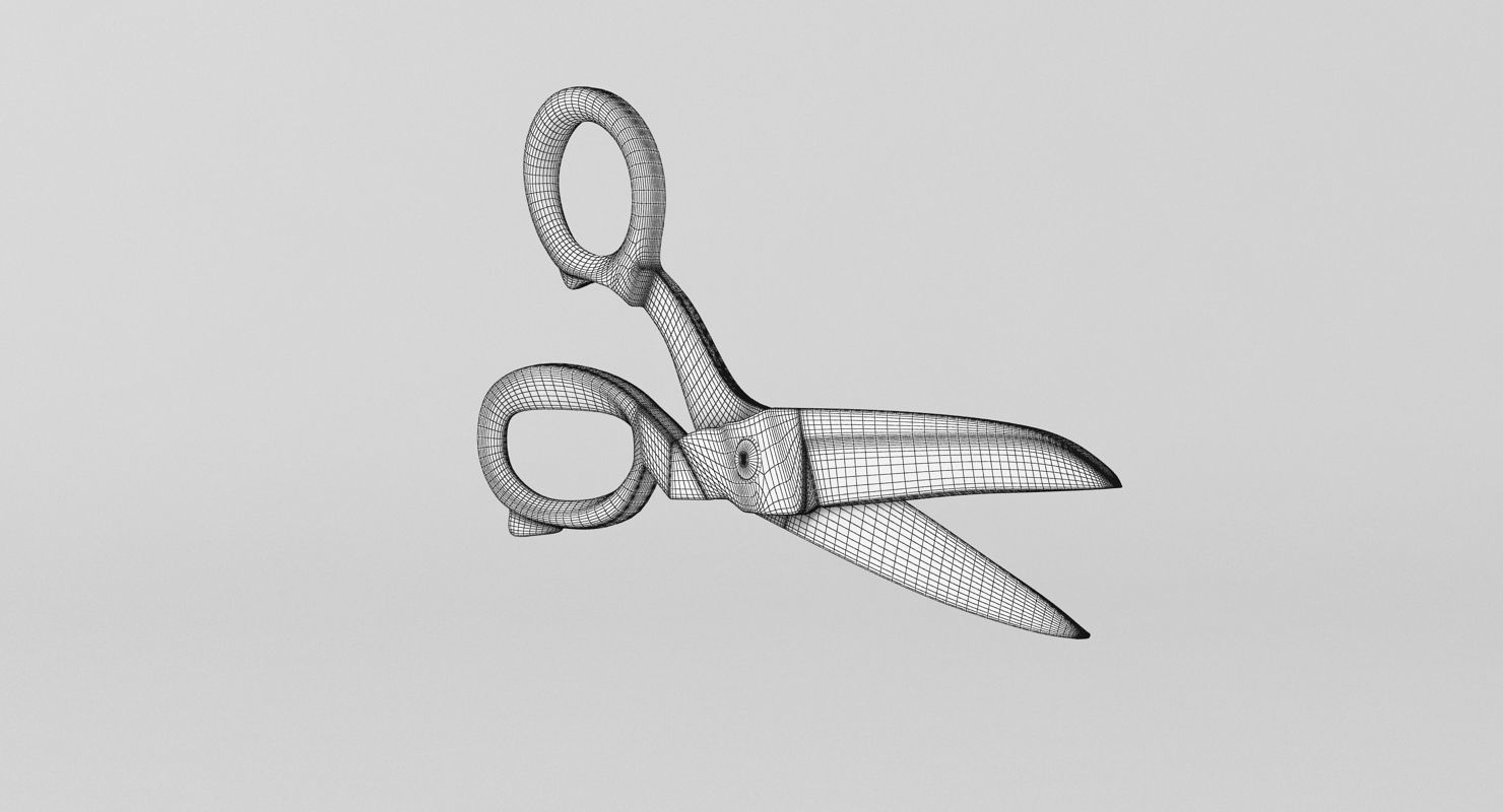 Scissors pair of 3D model_9