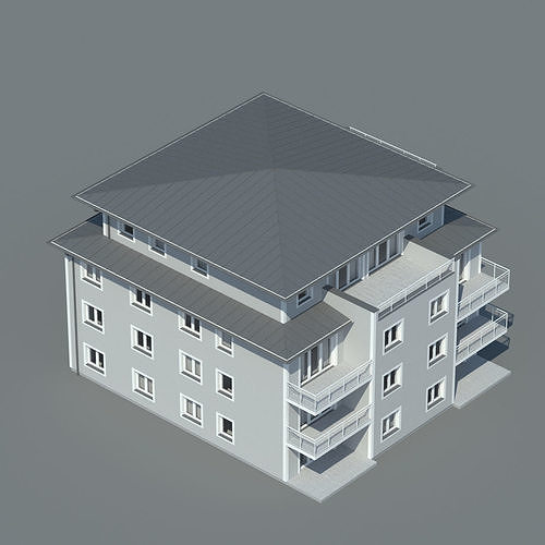 Condo Apartment Building 3D model 7