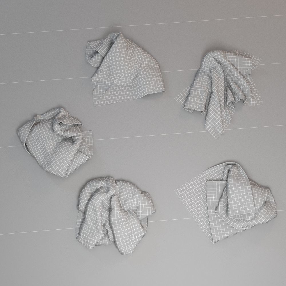 Towel Collection 2 napkin 3D model_5