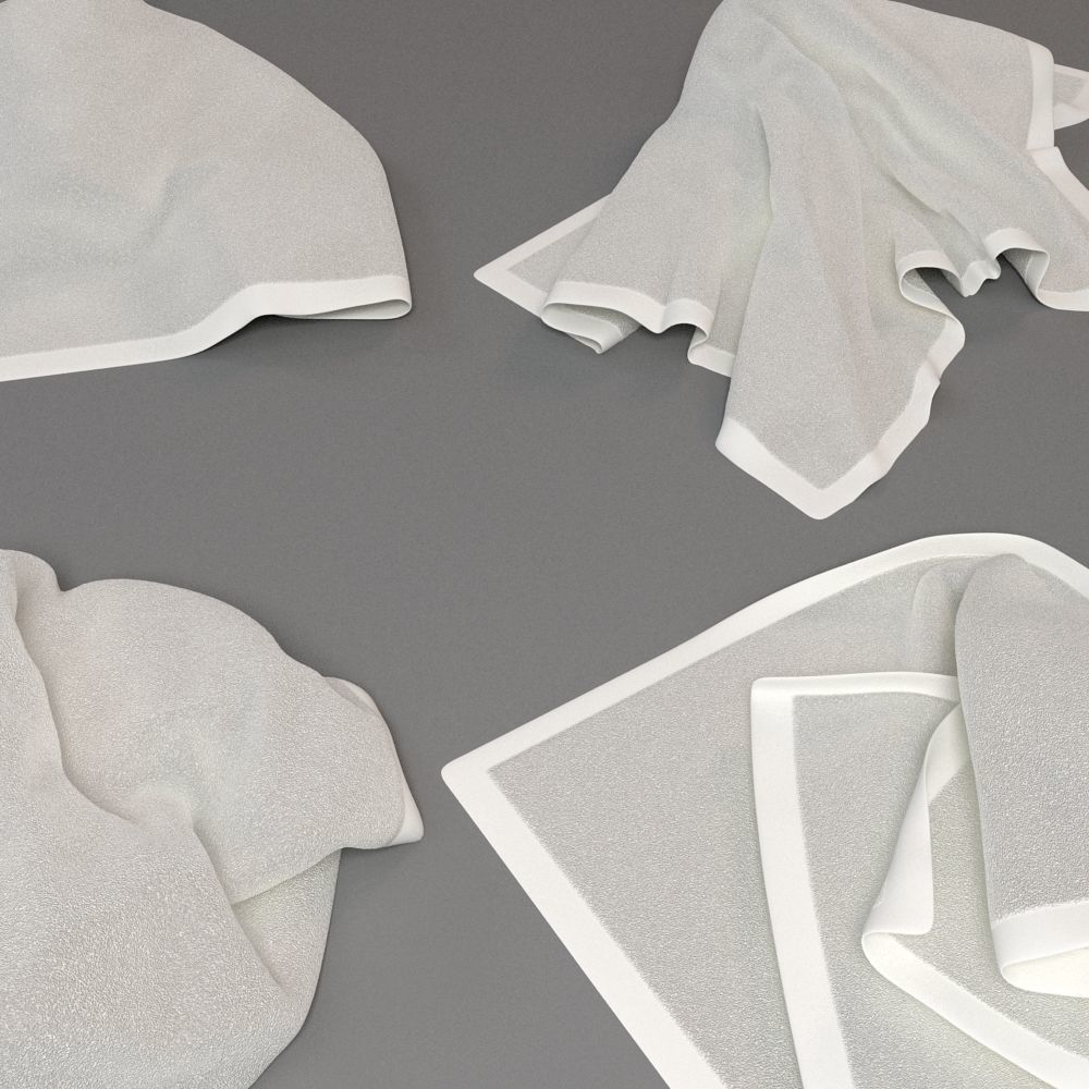 Towel Collection 2 napkin 3D model_3