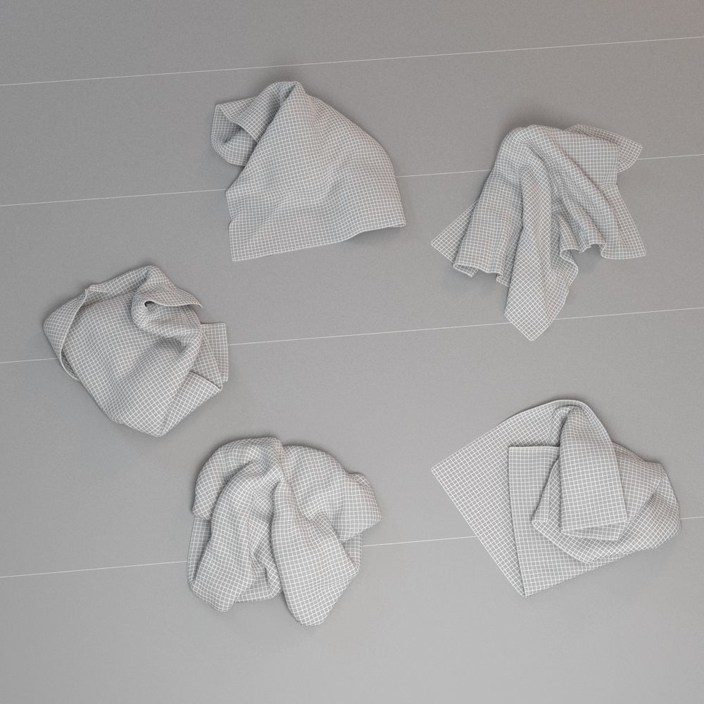 Towel Collection 2 napkin 3D model_4