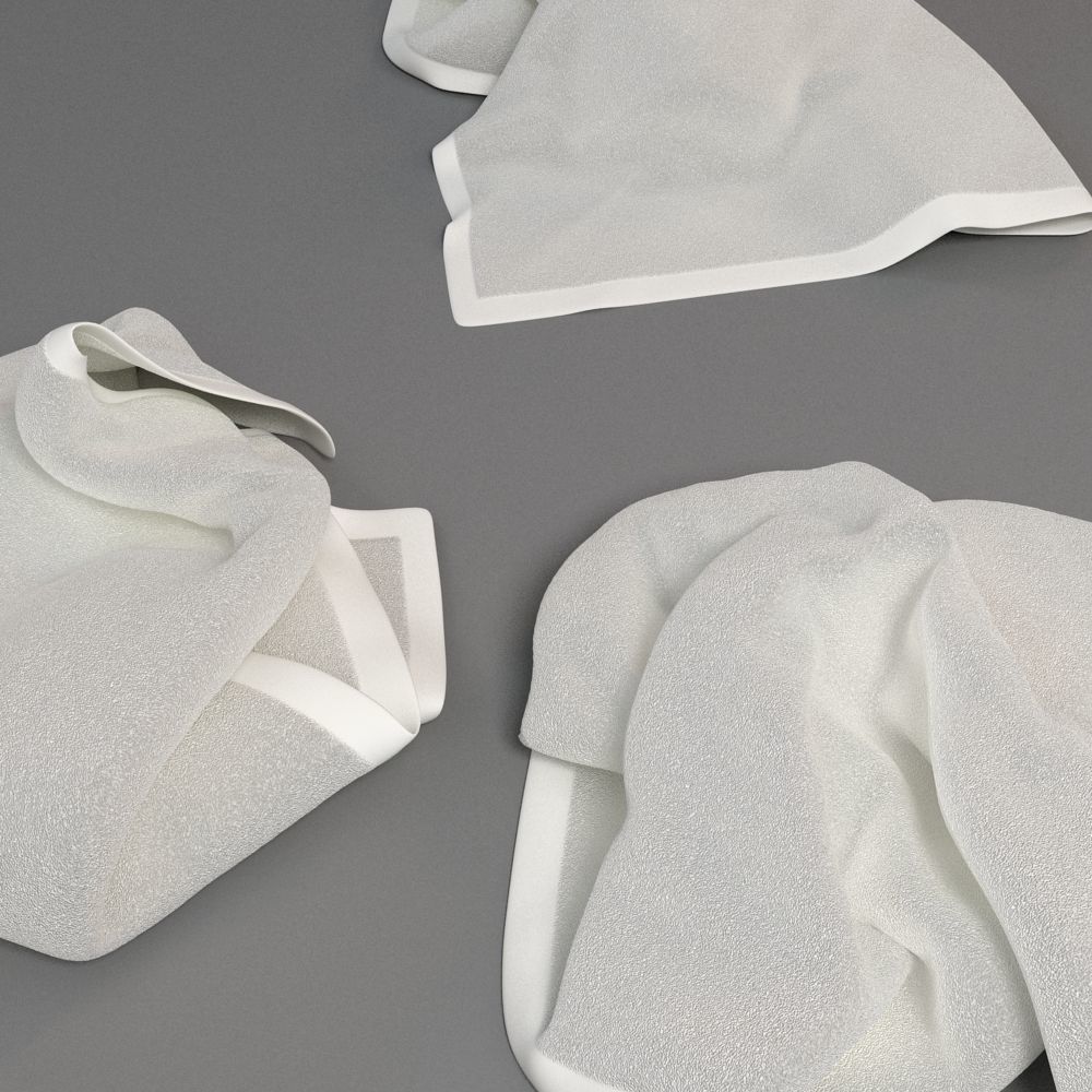 Towel Collection 2 napkin 3D model_2