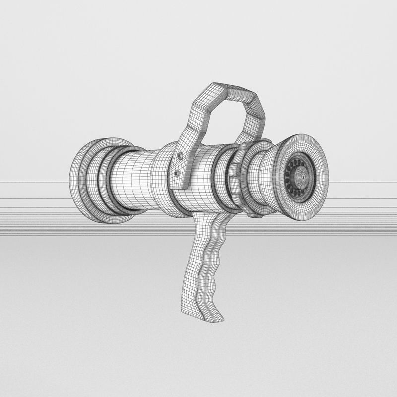 Fire Hose Nozzle 3D model_3