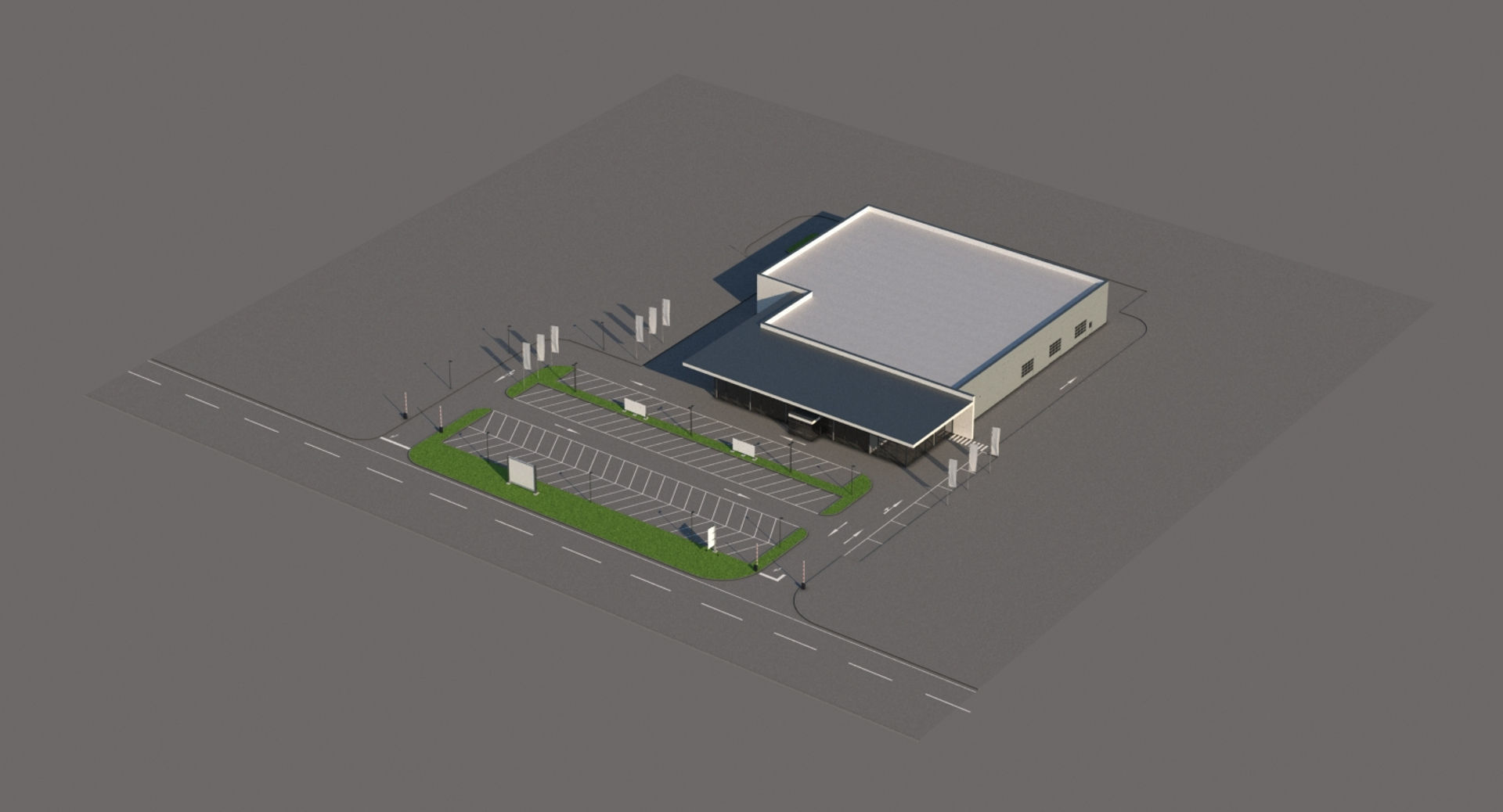 Generic Car Dealership 3D model_8