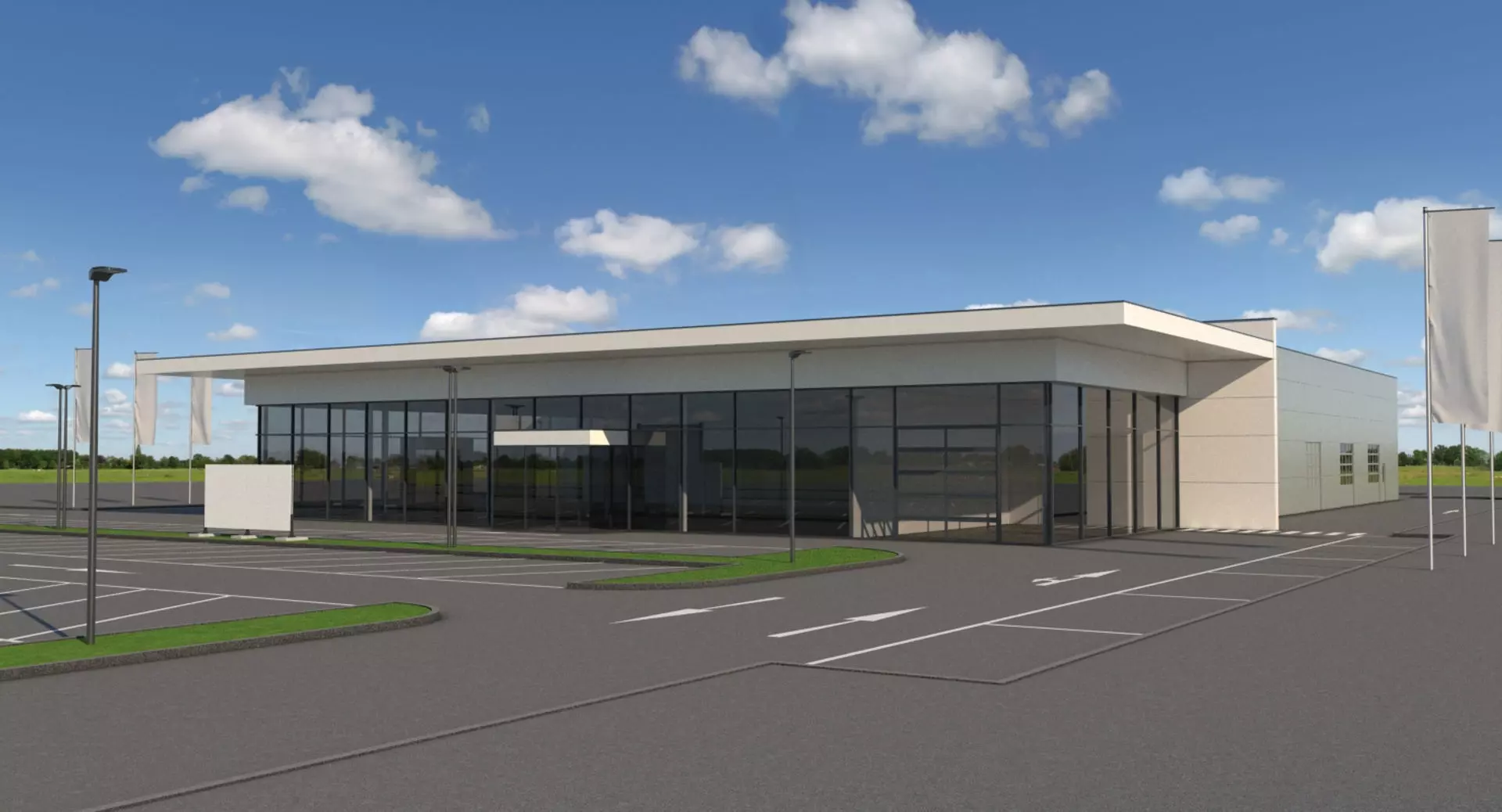 Generic Car Dealership 3D model_0