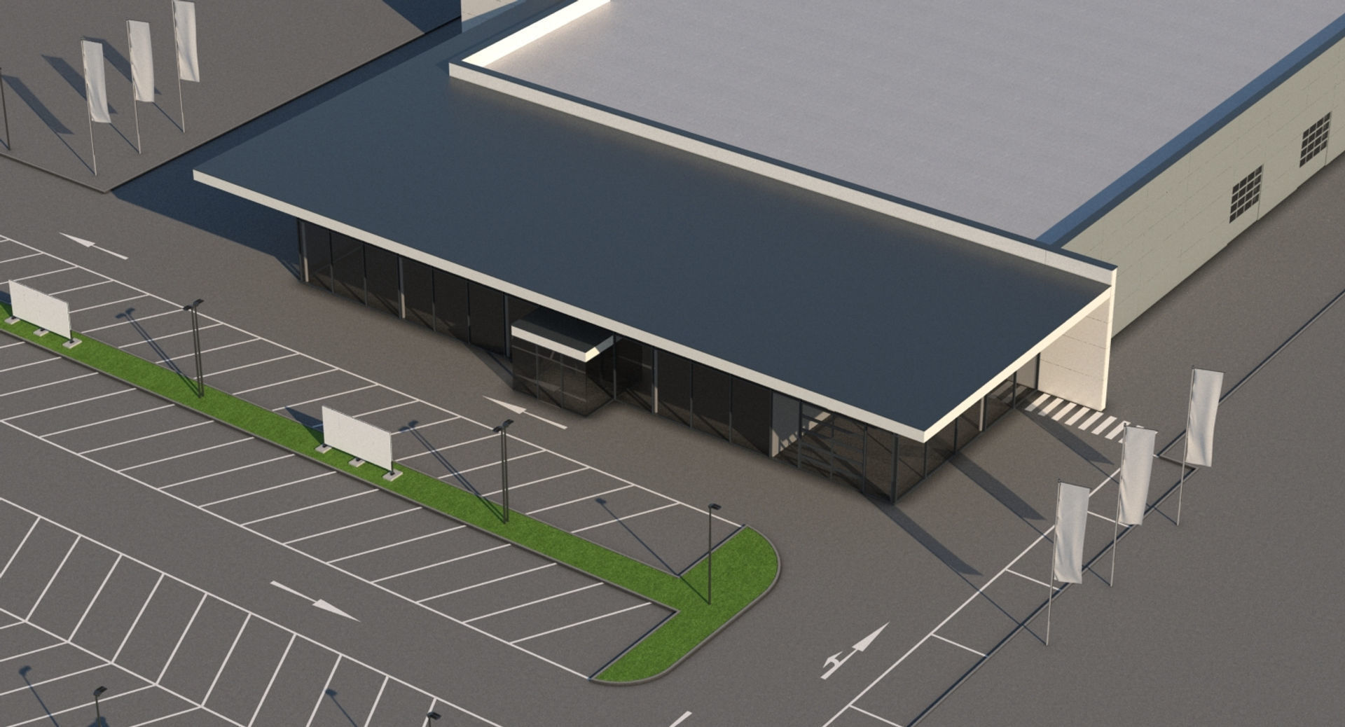 Generic Car Dealership 3D model_9