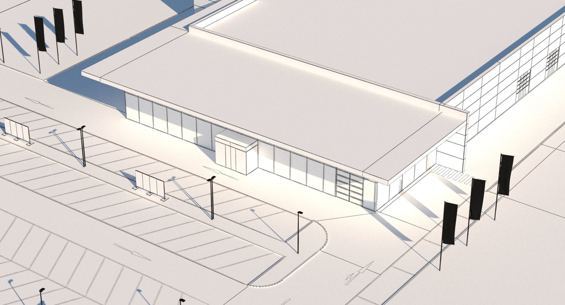 Generic Car Dealership 3D model_10