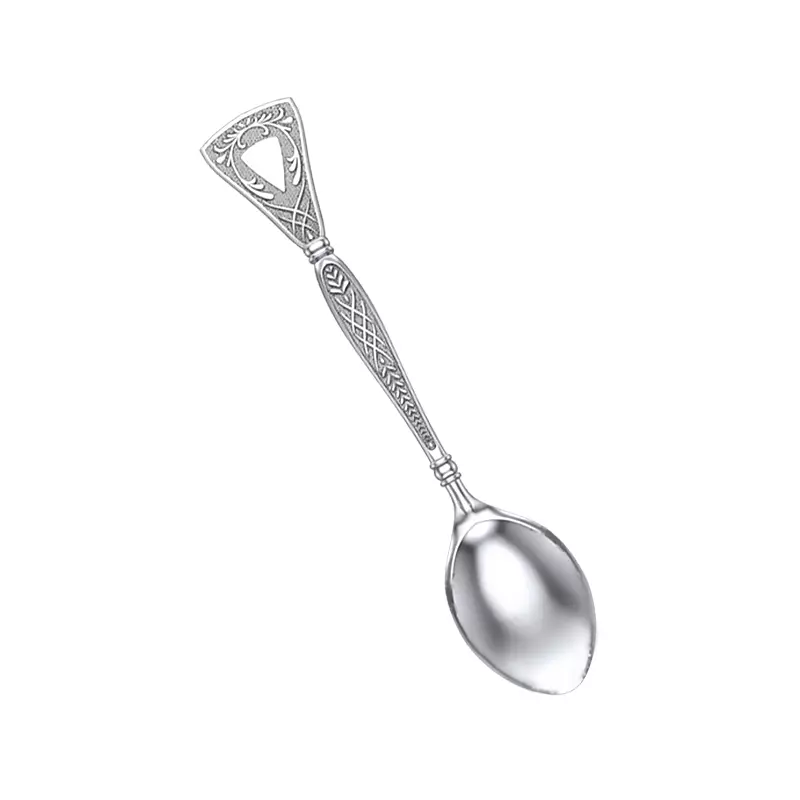 Teaspoon with floral ornament  3D print model_0