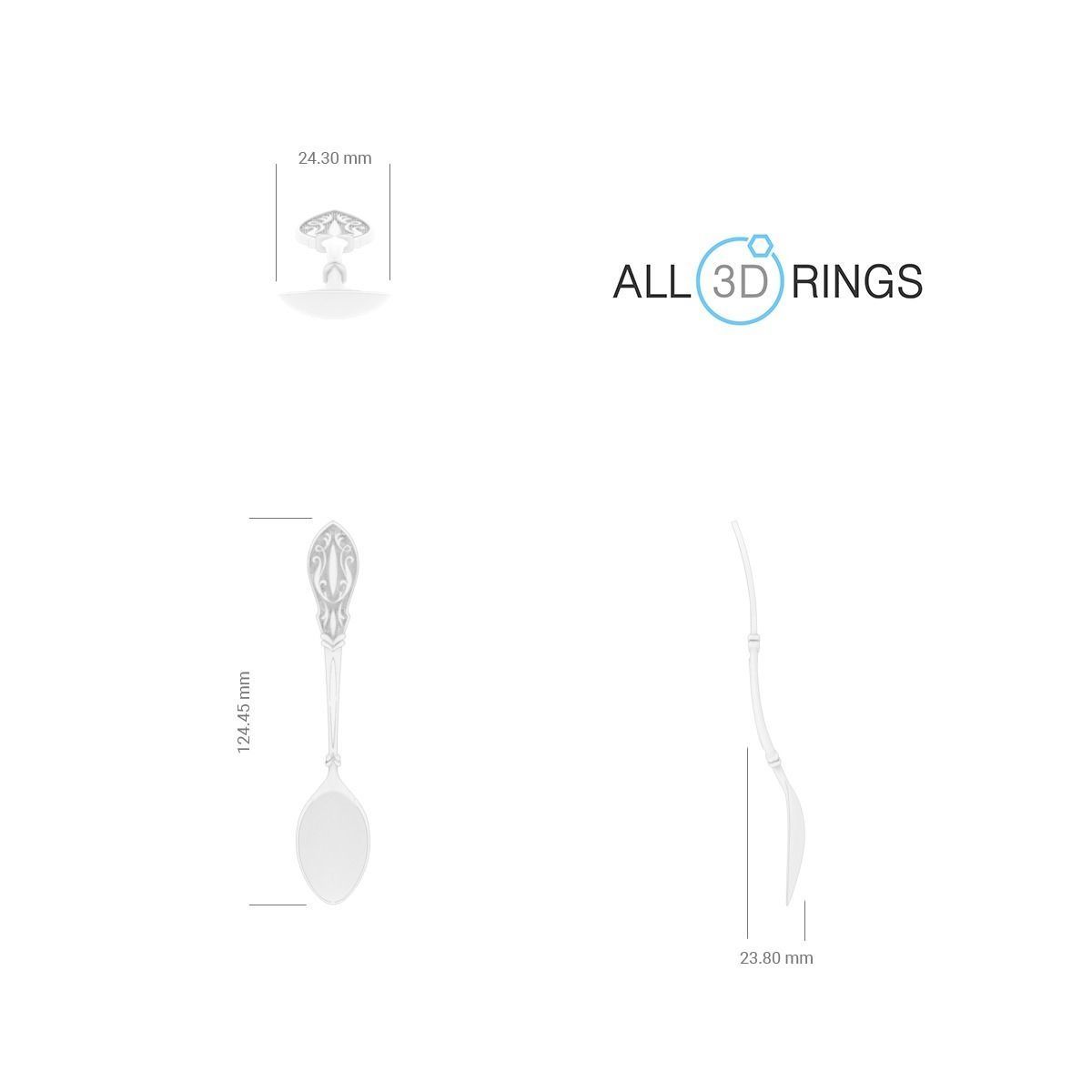 Teaspoon with floral ornament 3D print model_5