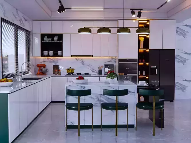 kitchen design and enscape rendering