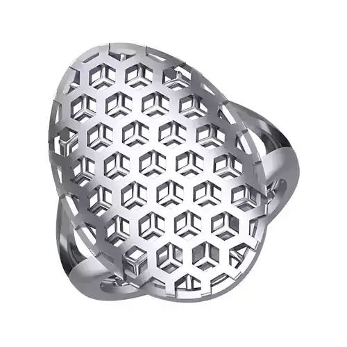 Oval ring geometry pentagon 3D print model