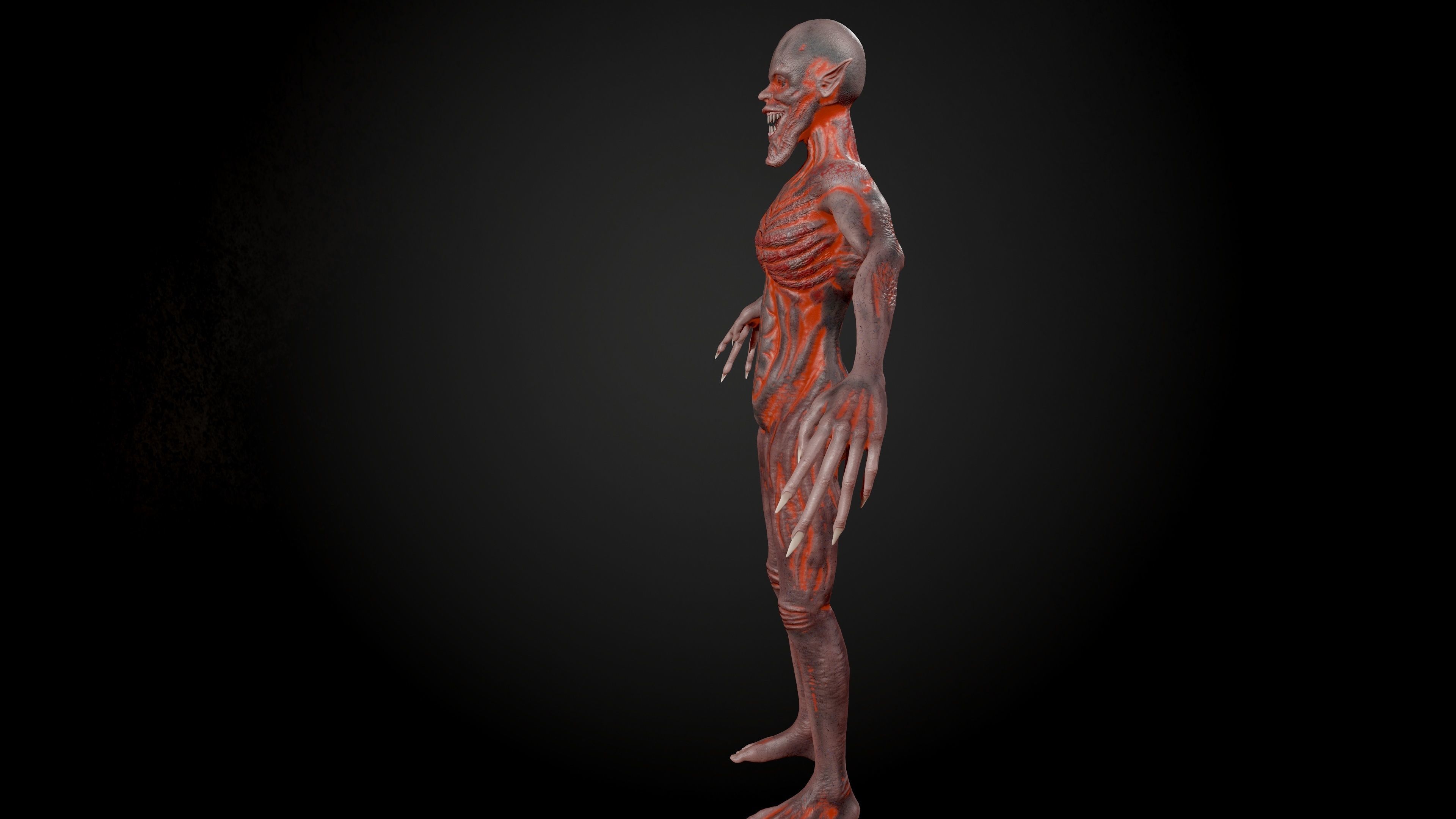 Ghoul human skeleton Low-poly 3D model_7