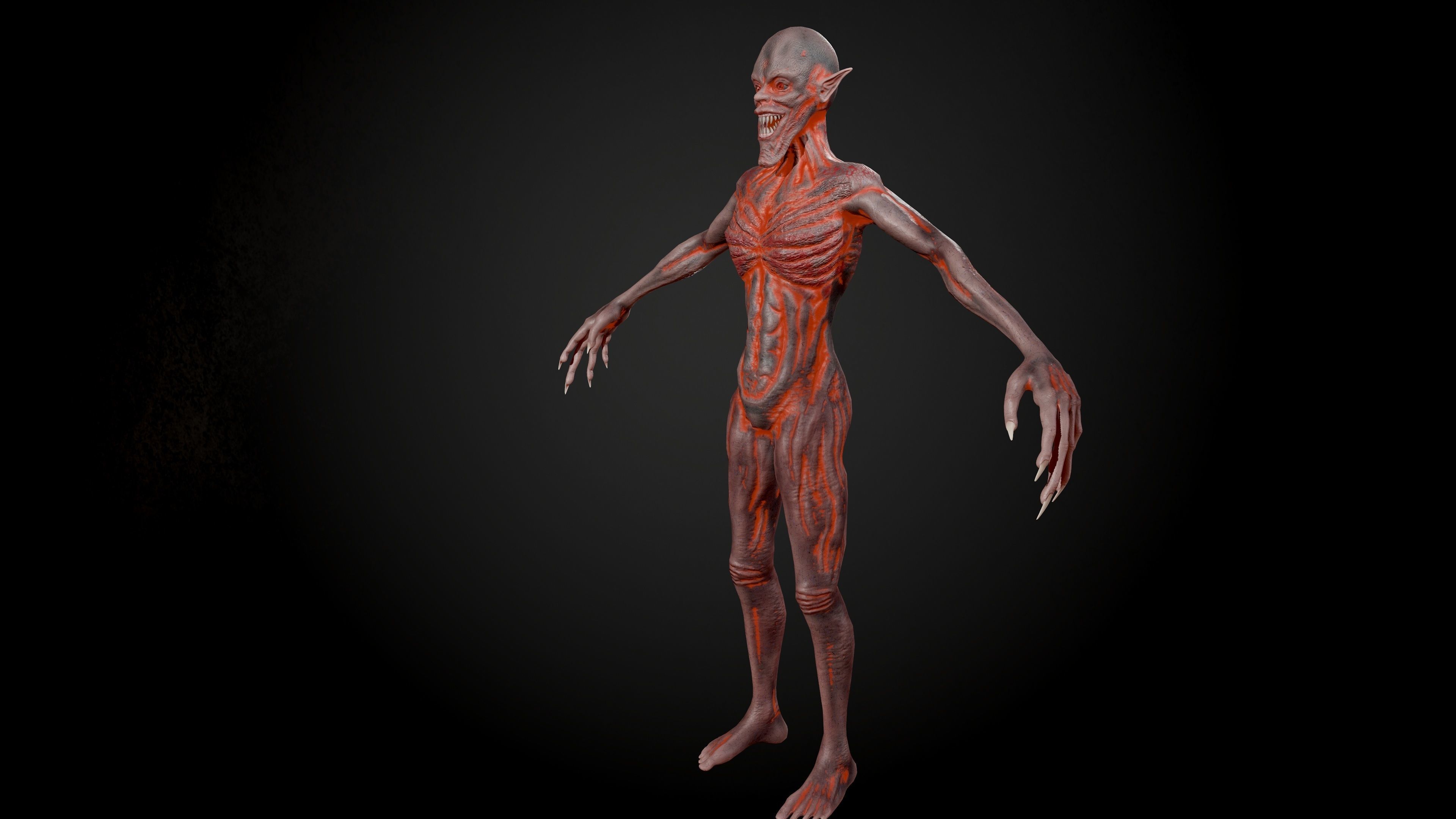 Ghoul human skeleton Low-poly 3D model_8