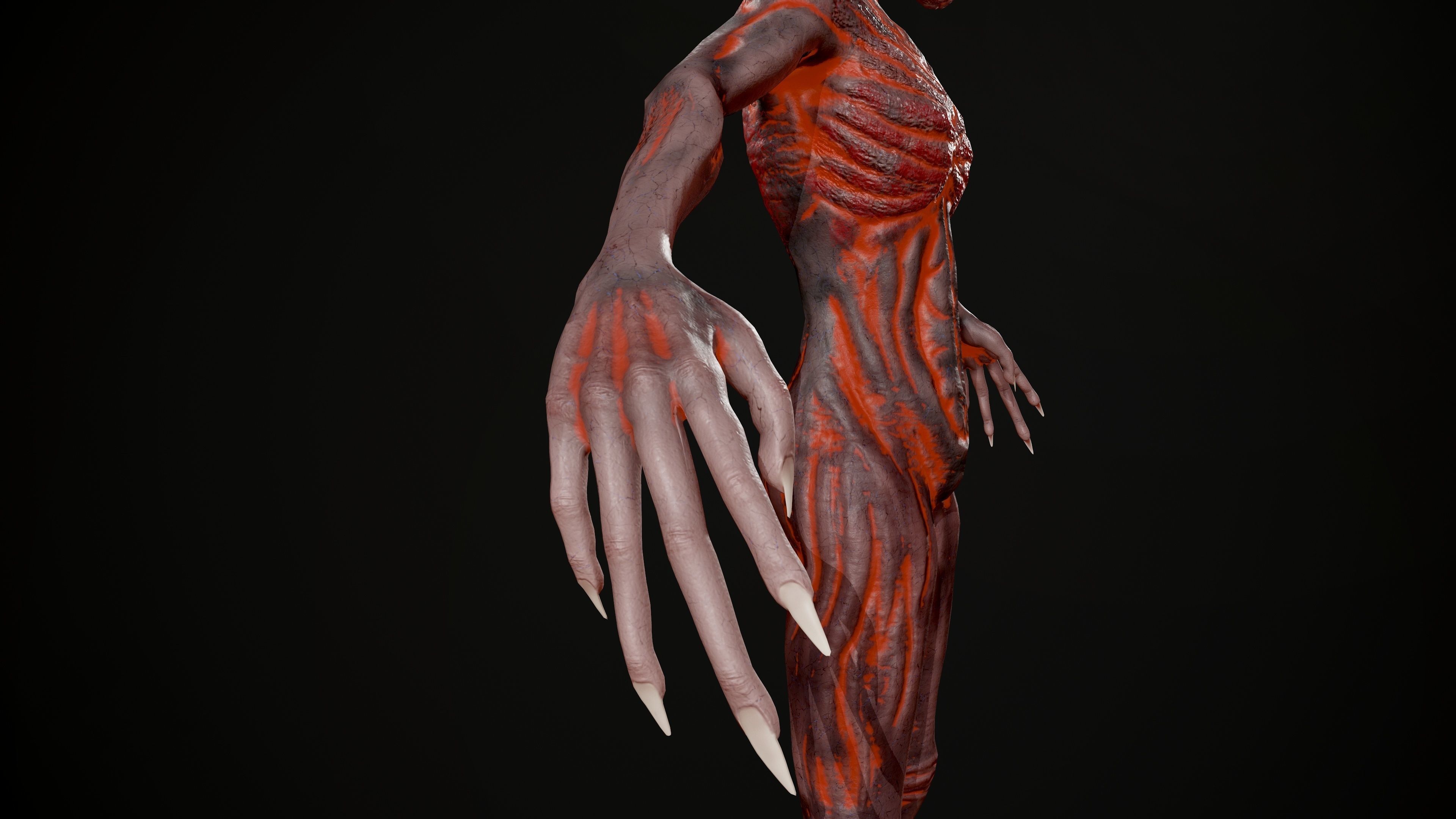 Ghoul human skeleton Low-poly 3D model_11