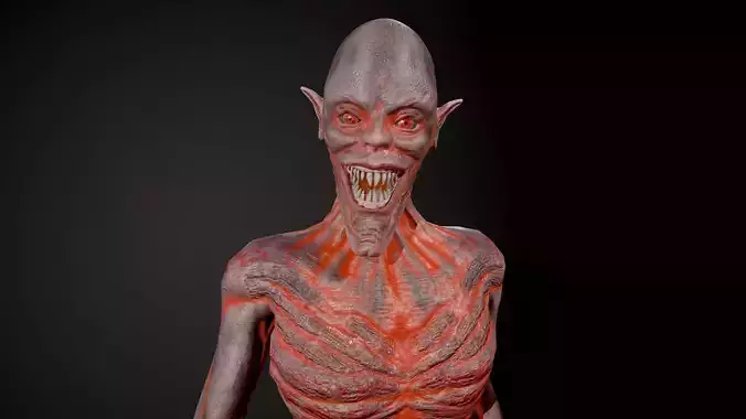 Ghoul human skeleton Low-poly 3D model