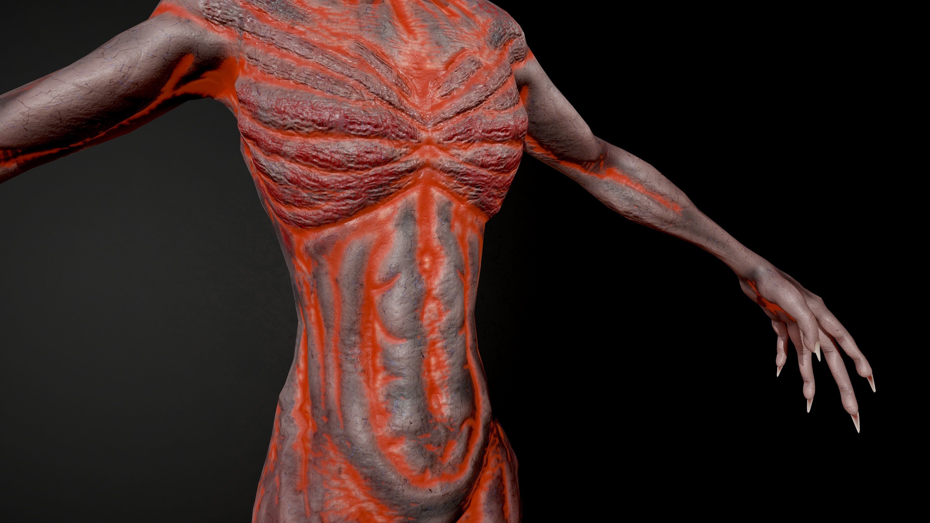 Ghoul human skeleton Low-poly 3D model_9