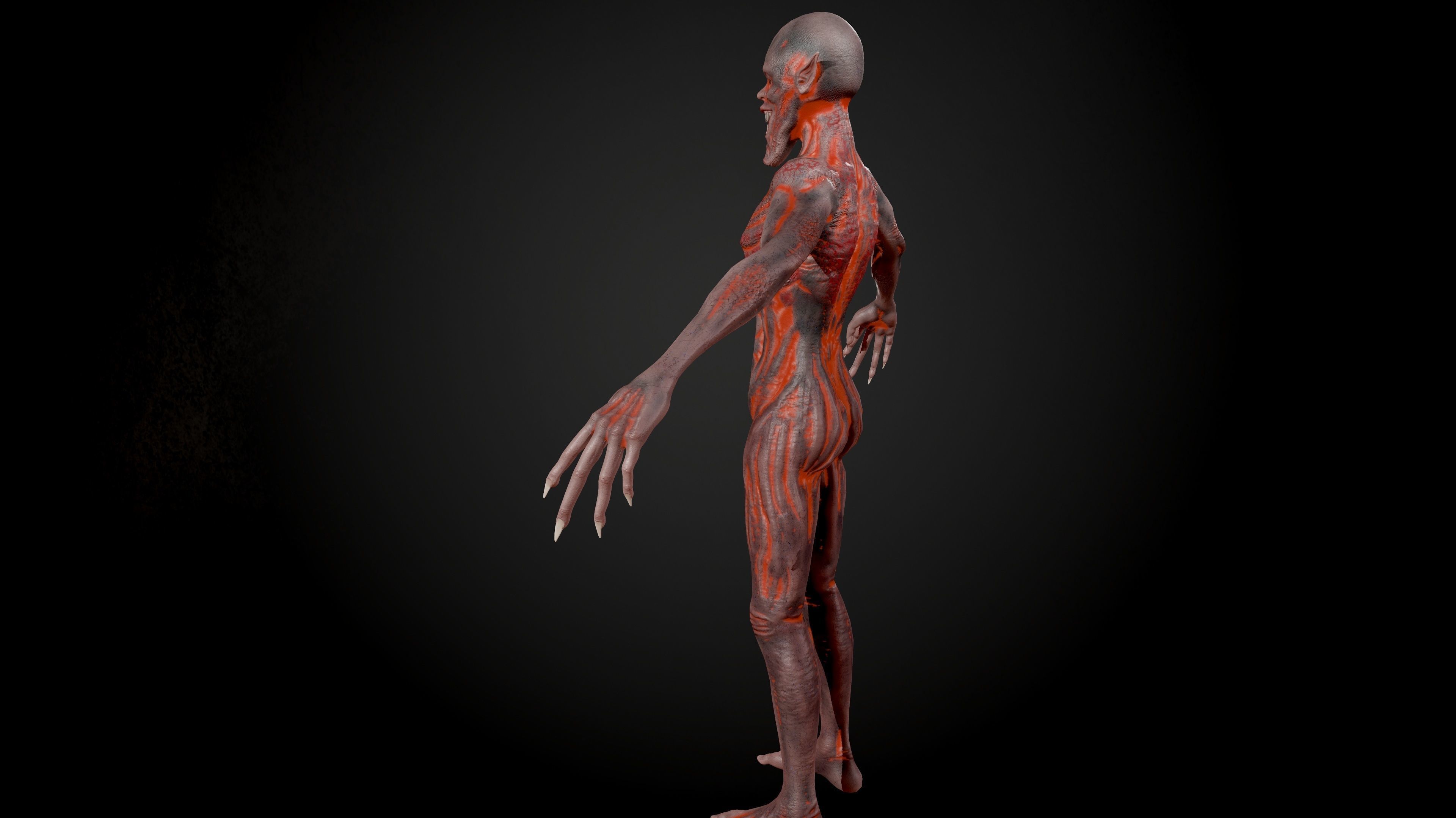 Ghoul human skeleton Low-poly 3D model_6