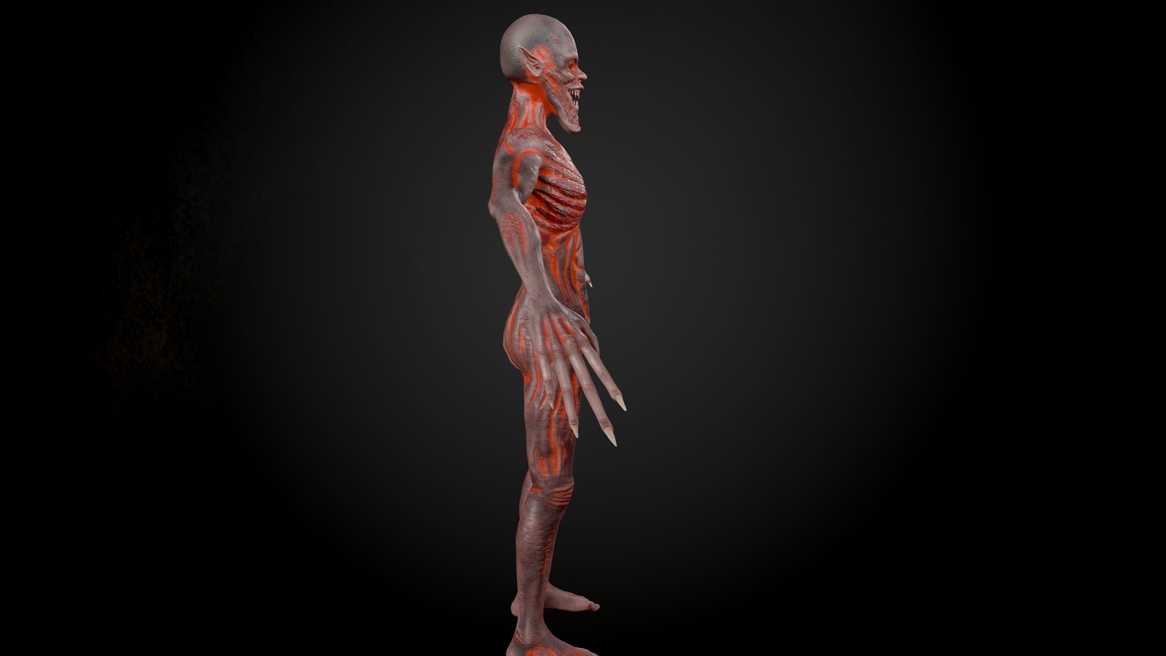 Ghoul human skeleton Low-poly 3D model_3