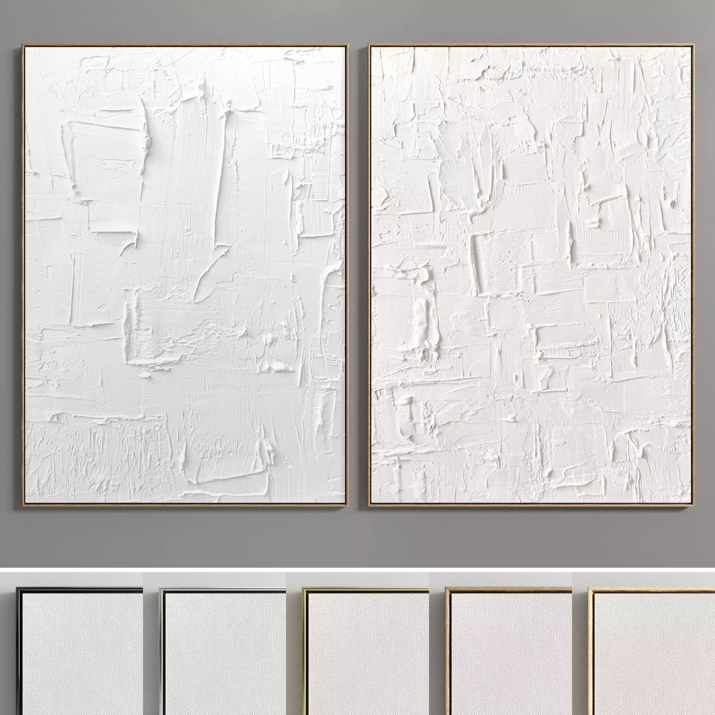 Plaster Two Photo Frame E-53 Low-poly 3D model