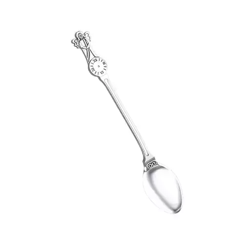 Children teaspoon with an angel and a clock 3D print model