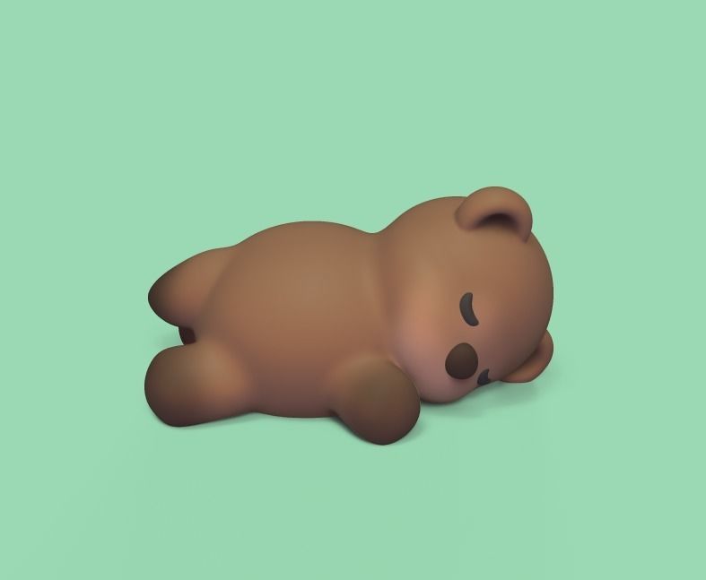 Sleeping Otter 3D print model_1
