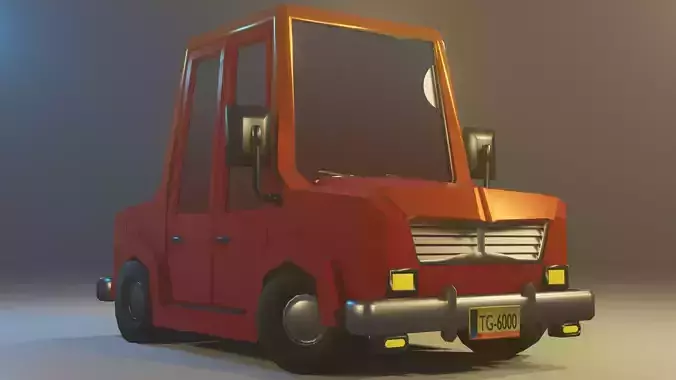 Low Poly Cartoon Car