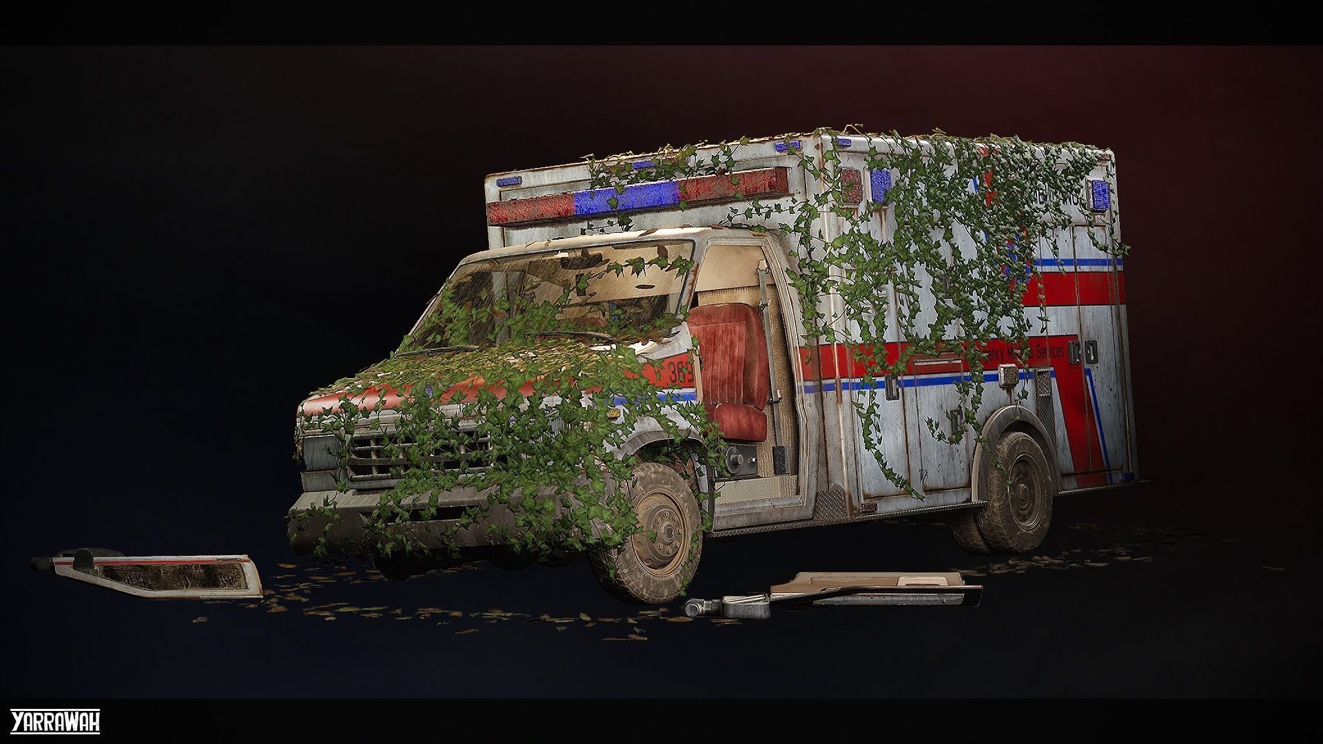 Emergency Vehicles - Interactable UE4 UE5 Low-poly 3D model_26