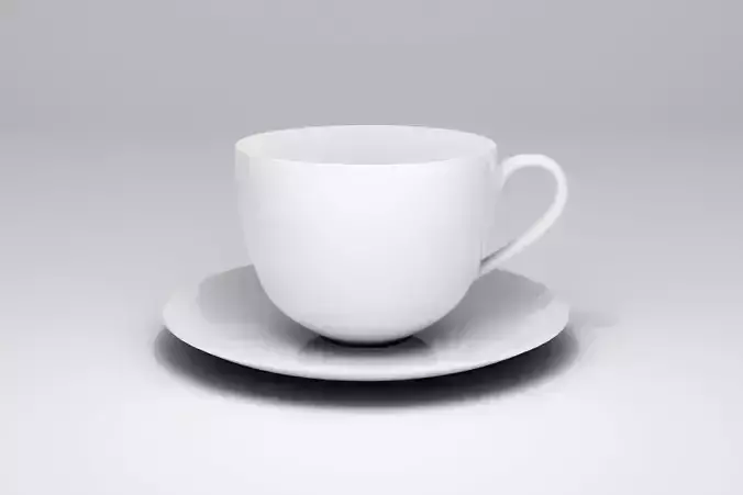 Empty white cup with plate 