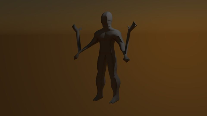 Monster Low-Poly human Low-poly 3D model
